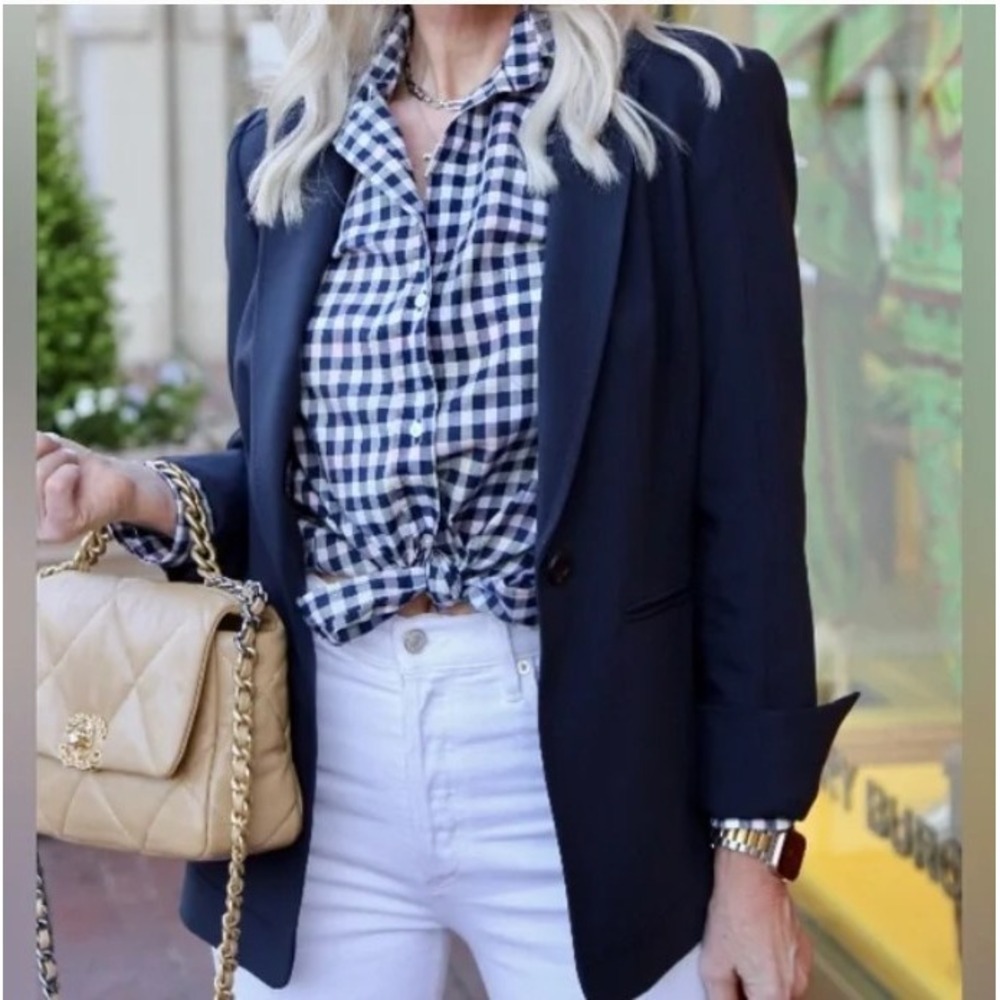 Grayson The Hero Button Up Shirt‎ Gingham Check 100% Cotton Blue Pink S / 2